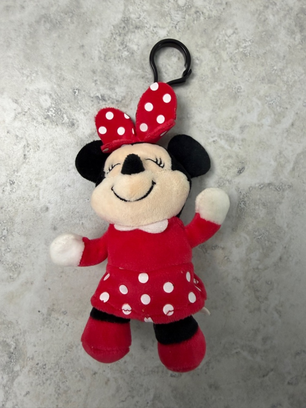 TY Disney Minnie Mouse Red Polka Dot Plush Clip-On Keychain
